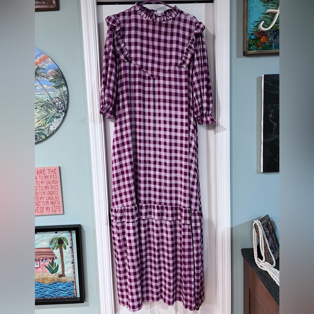 Ki-ele Queen Emma Vintage-Inspired Palaka Mu’umu’u Hawaiian Dress Fits 3X NWT